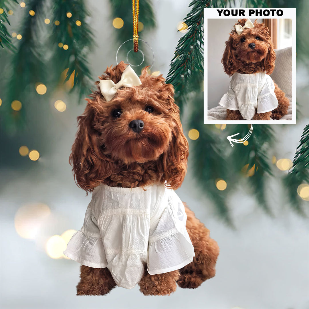 Customized Photo Ornament Christmas Pet - Personalized Photo Mica Ornament - Christmas Gift For Pet Lovers, Dog Lovers