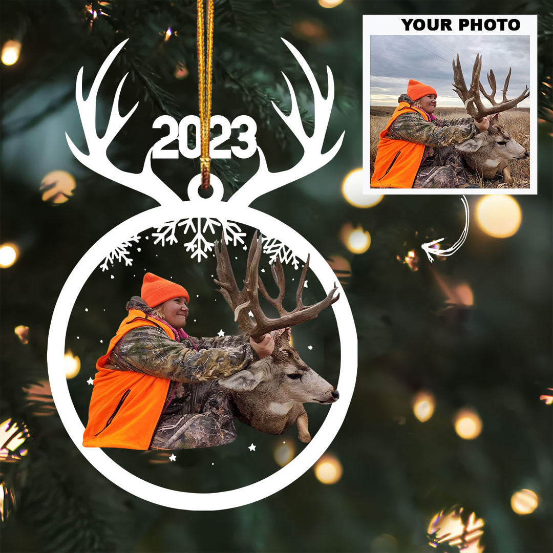 Hunting 2023 Christmas Ornament - Personalized Photo Mica Ornament - Christmas Gift For Hunter, Hunting Lovers UPL0PD036