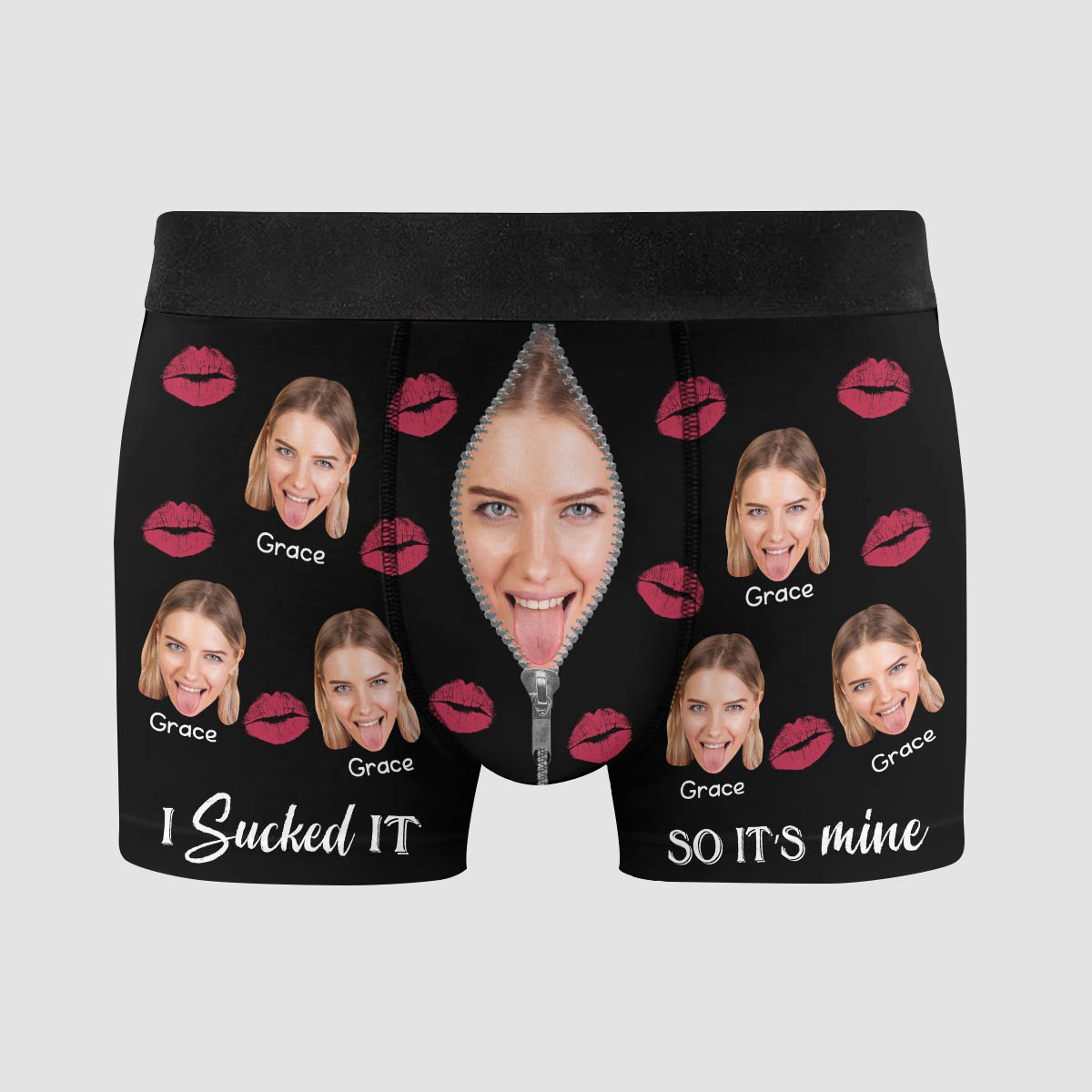 I Sucked It So It's Mine - Personalized Custom Men's Boxer Briefs - Gift For Couple