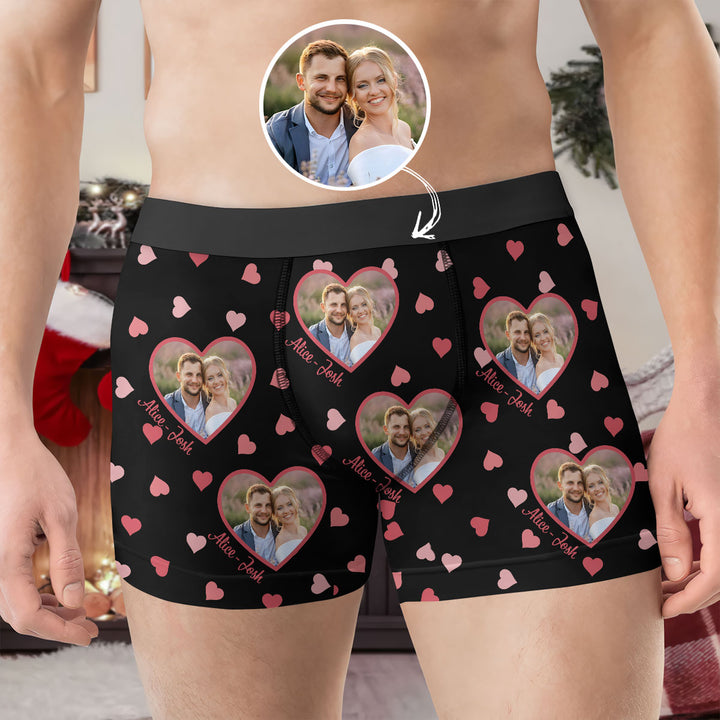 You Are Mine Custom Photo - Personalized Custom Men's Boxer Briefs - Gift For Couple
