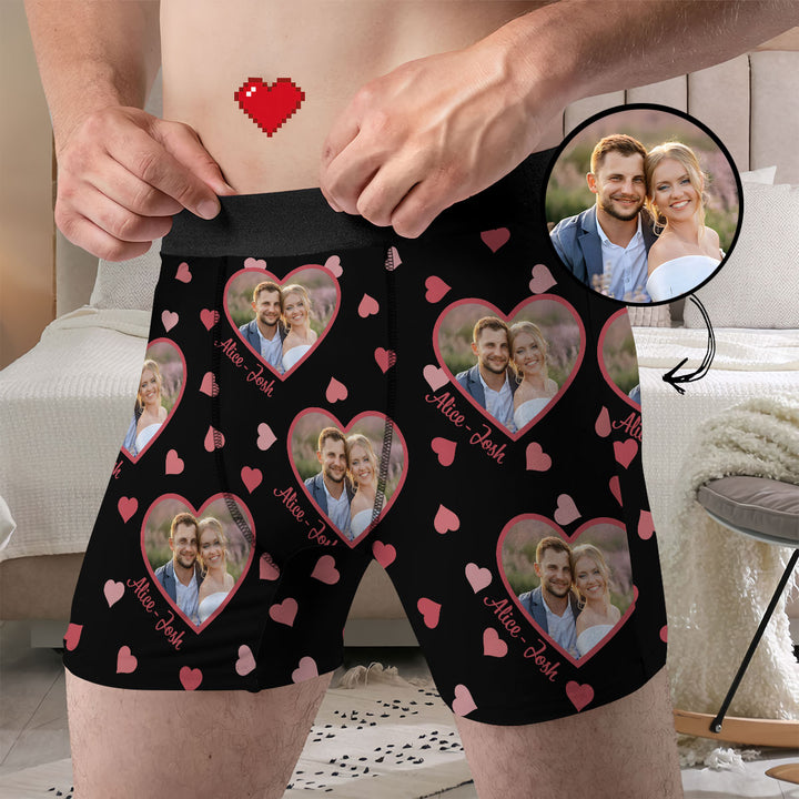 You Are Mine Custom Photo - Personalized Custom Men's Boxer Briefs - Gift For Couple