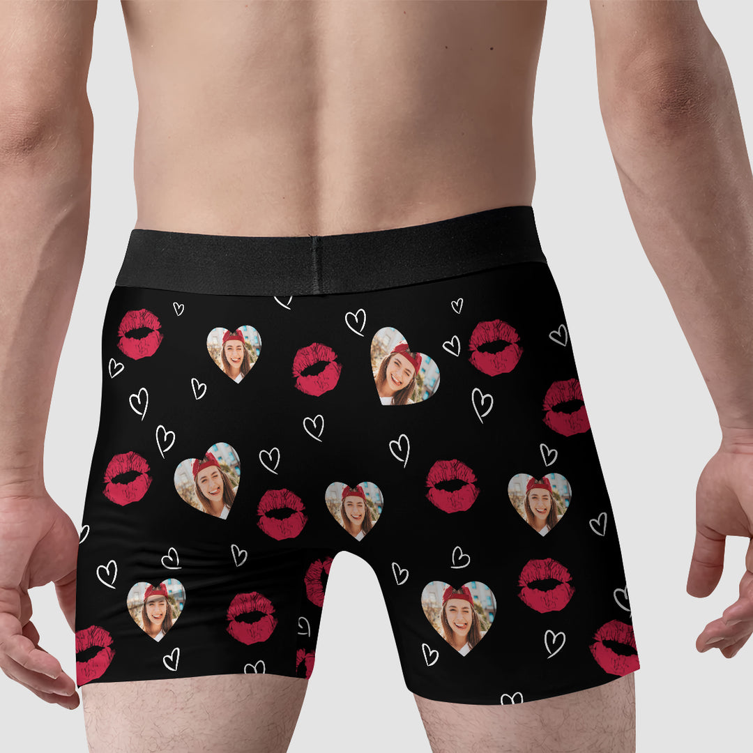I Licked It So It's Mine Custom Photo - Personalized Custom Men's Boxer Briefs - Gift For Couple