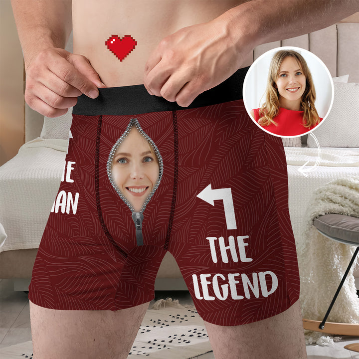 The Man The Legend - Personalized Custom Men's Boxer Briefs - Gift For Couple, Boyfriend, Husband