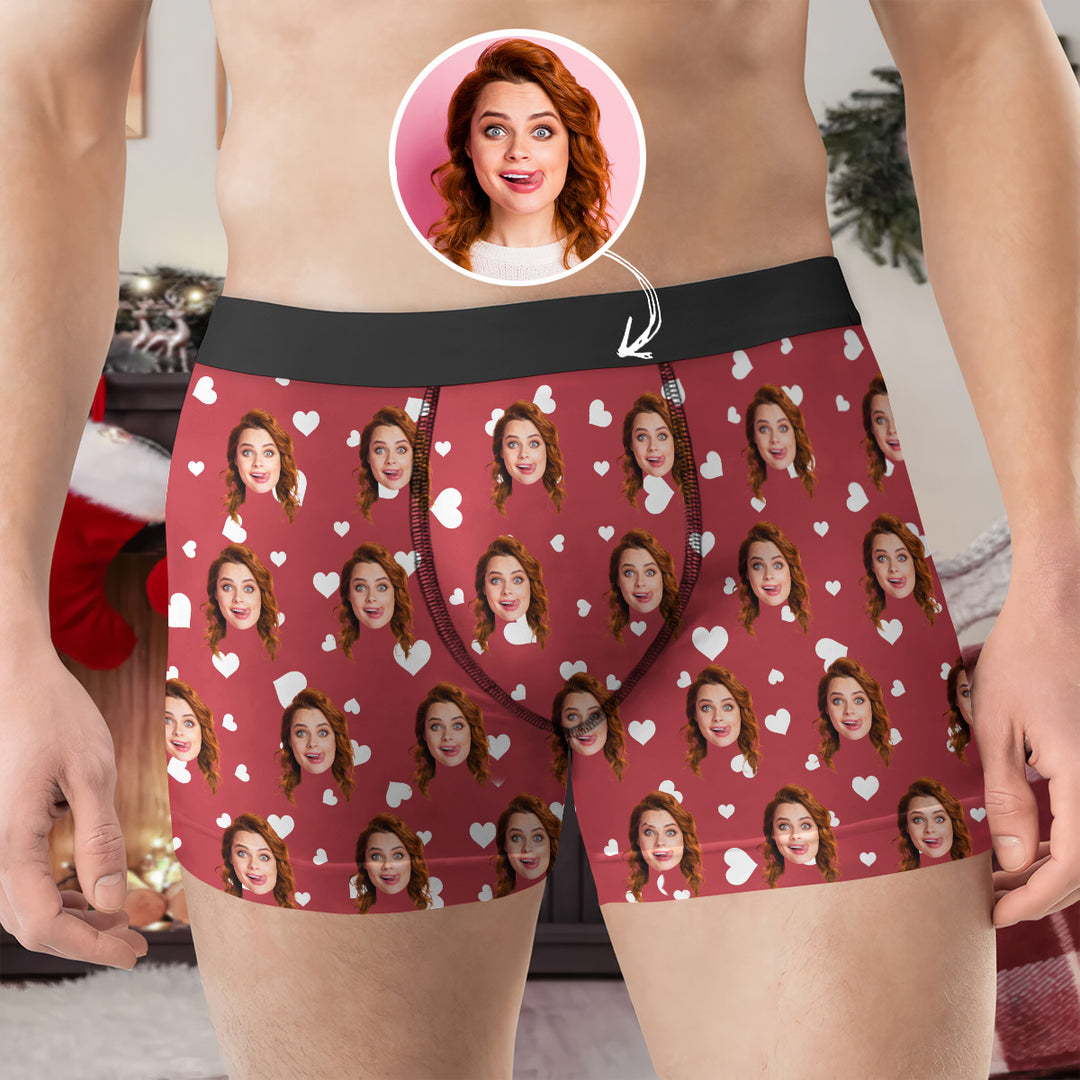 Happy Valentine's Day Baby - Personalized Custom Men's Boxer Briefs - Gift For Couple, Boyfriend, Husband