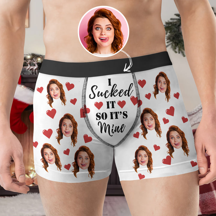 I Sucked It So It's Mine - Personalized Custom Men's Boxer Briefs - Gift For Couple, Boyfriend, Husband