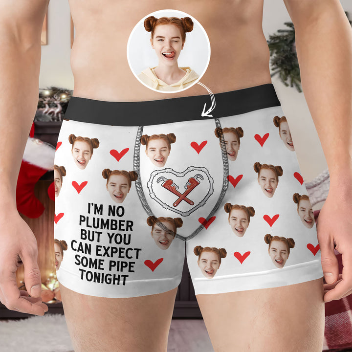 I Am No Plumper But You Can Expect Some Pipe Tonight - Personalized Custom Men's Boxer Briefs - Gift For Couple, Boyfriend, Husband