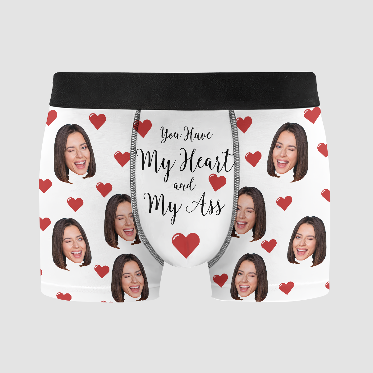 You Have My Heart And My Ass - Personalized Custom Men's Boxer Briefs - Gift For Couple, Boyfriend, Husband