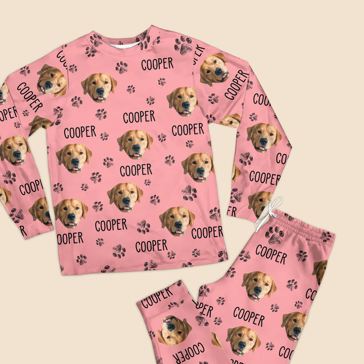 Custom Pet Face - Personalized Custom Raglan Pajama Set - Gift For Dog Lover, Cat Lover