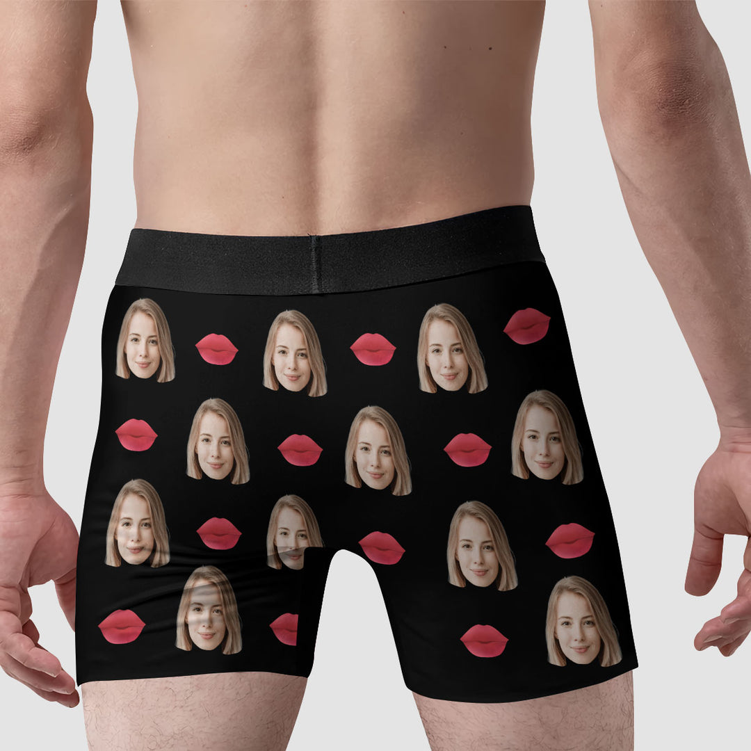 Kissing Makes Me Wet - Personalized Custom Men's Boxer Briefs - Gift For Couple, Boyfriend, Husband
