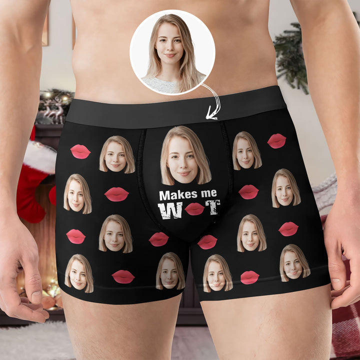 Kissing Makes Me Wet - Personalized Custom Men's Boxer Briefs - Gift For Couple, Boyfriend, Husband