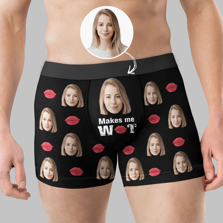 Kissing Makes Me Wet - Personalized Custom Men's Boxer Briefs - Gift For Couple, Boyfriend, Husband