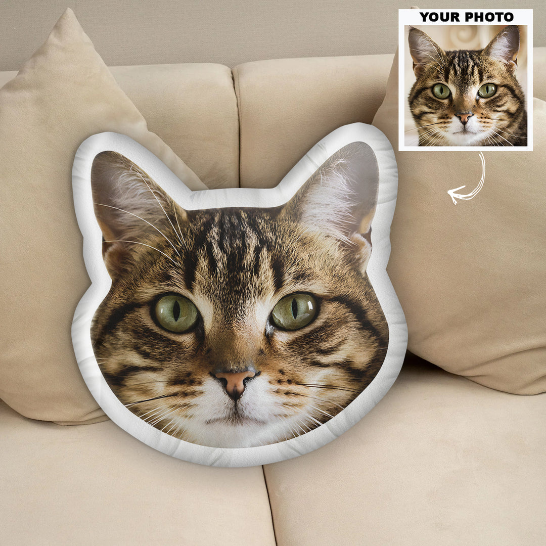 Pet Custom Face - Personalized Custom Shape Pillow - Gift For Dog Mom, Dog Dad, Cat Mom, Cat Dad