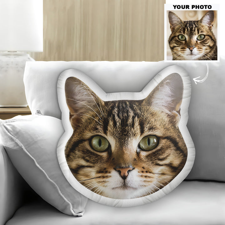Pet Custom Face - Personalized Custom Shape Pillow - Gift For Dog Mom, Dog Dad, Cat Mom, Cat Dad