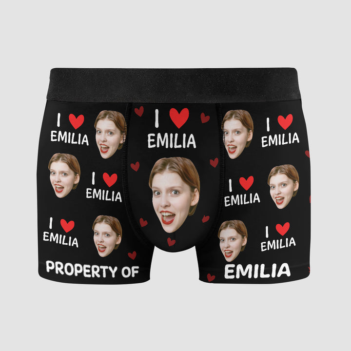 I Love You Custom Face - Personalized Custom Men's Boxer Briefs - Gift For Couple, Boyfriend, Husband