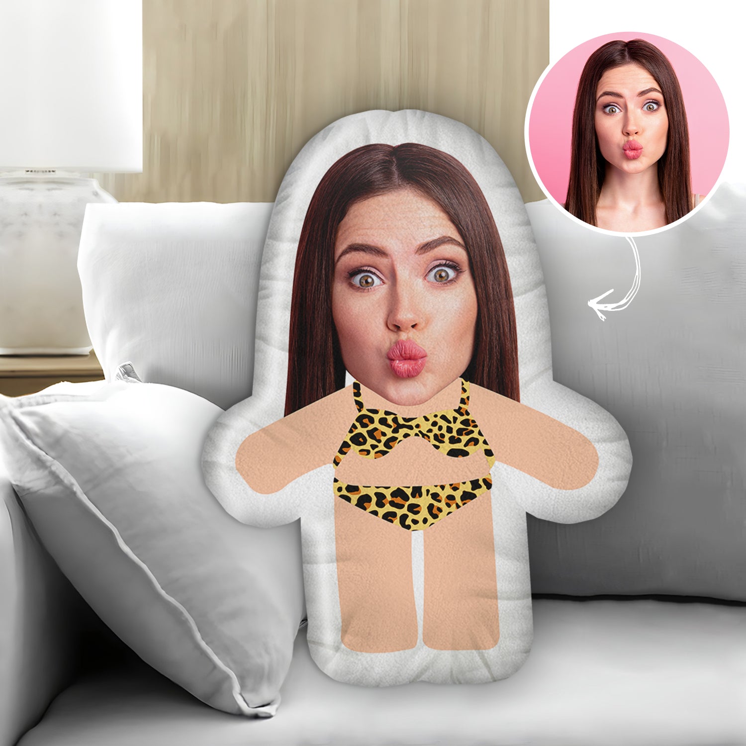 Hug Me Girlfriend In Bikini Personalized Custom Shape Pillow Gift A Gift Customized