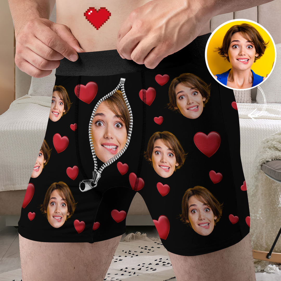Custom Face Boxer - Personalized Custom Men's Boxer Briefs - Gift For Couple, Boyfriend, Husband