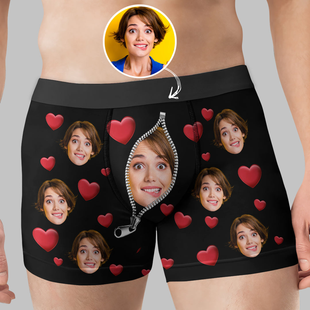 Custom Face Boxer - Personalized Custom Men's Boxer Briefs - Gift For Couple, Boyfriend, Husband