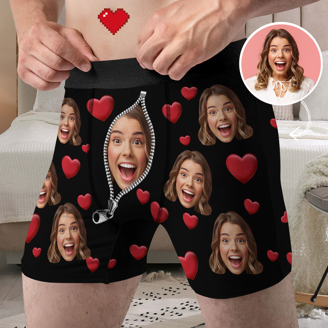 Custom Face Boxer - Personalized Custom Men's Boxer Briefs - Gift For Couple, Boyfriend, Husband