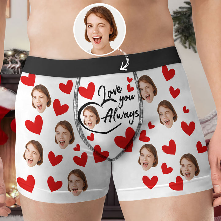 Love You Always - Personalized Custom Men's Boxer Briefs - Gift For Couple, Boyfriend, Husband