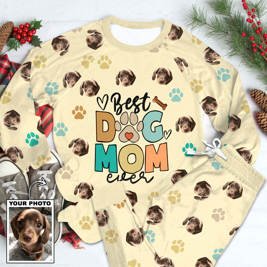 Best Dog Mom Ever - Personalized Custom Raglan Pajama Set - Gift For Dog Lover, Dog Mom, Dog Dad, Dog Owner