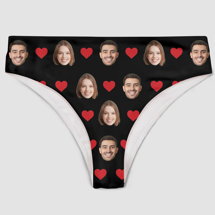 Couple Face Cutout - Personalized Custom Women's Briefs - Gift For Couple, Girlfriend, Wife