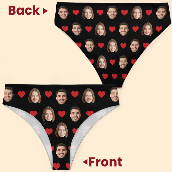 Couple Face Cutout - Personalized Custom Women's Briefs - Gift For Couple, Girlfriend, Wife
