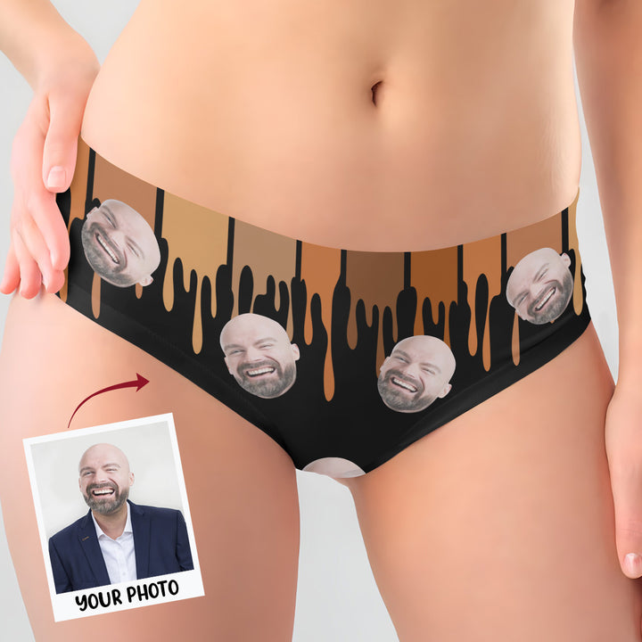 Melanated Face Cutout - Personalized Custom Women's Briefs - Gift For Couple, Girlfriend, Wife