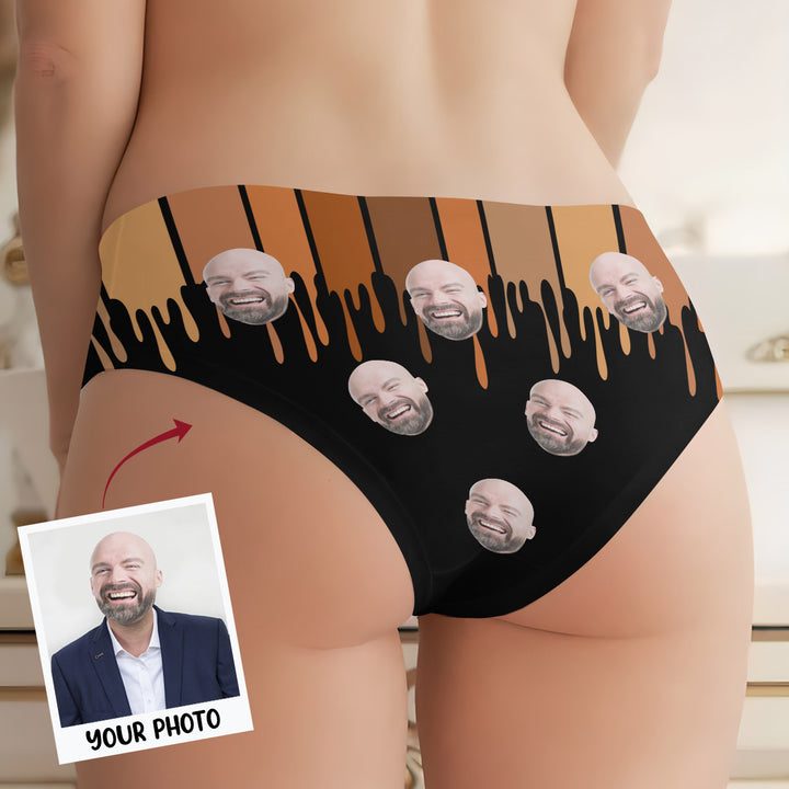 Melanated Face Cutout - Personalized Custom Women's Briefs - Gift For Couple, Girlfriend, Wife
