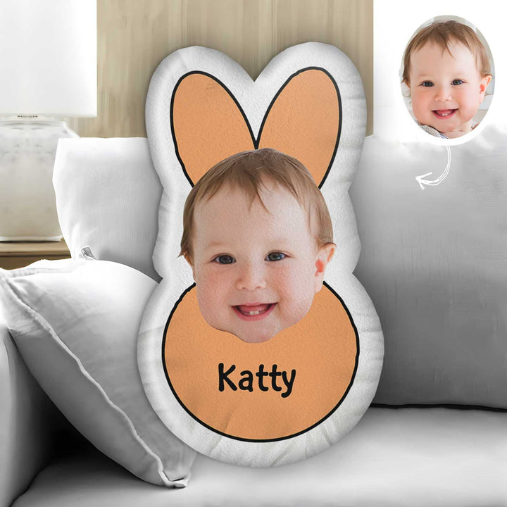 Happy Easter Bunny - Personalized Custom Shape Pillow - Gift For Family, Family Members