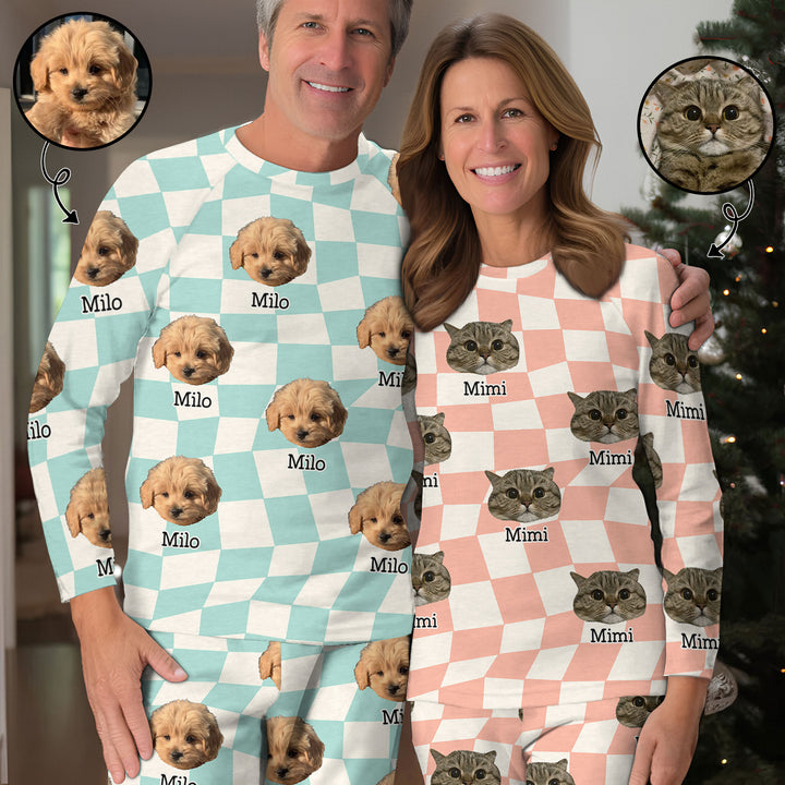 Pet Custom Face - Personalized Custom Raglan Pajama Set - Gift For Dog Lovers, Dog Mom