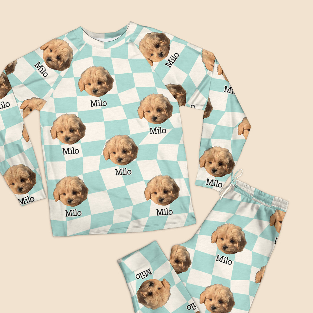 Pet Custom Face - Personalized Custom Raglan Pajama Set - Gift For Dog Lovers, Dog Mom