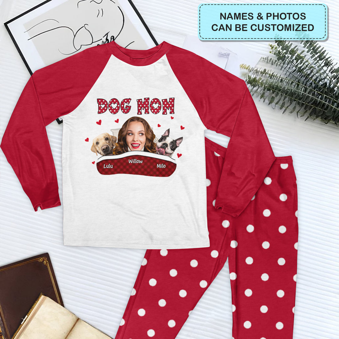 Dog Mom - Personalized Custom Raglan Pajama Set - Gift For Dog Lovers, Dog Mom