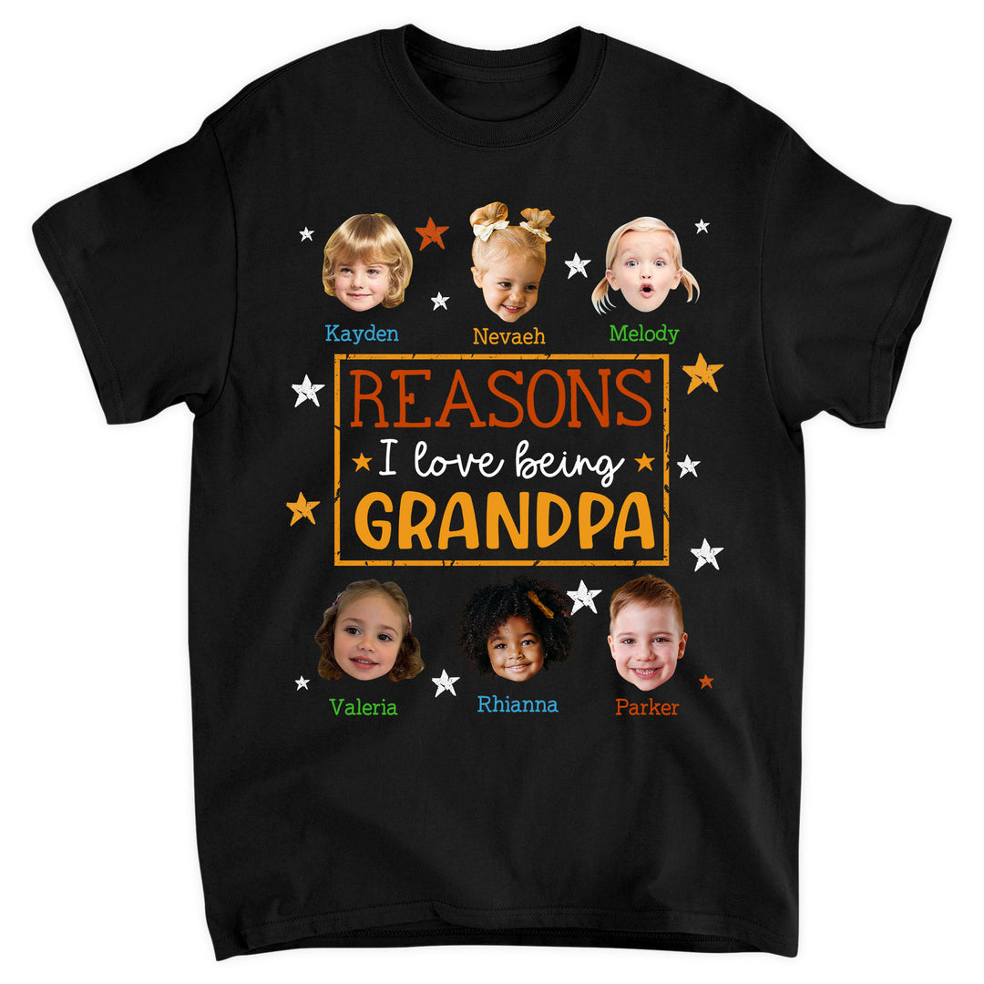 Reasons I Love Being Grandpa - Personalized Custom T-shirt - Gift For Grandpa, Family Members, Dad