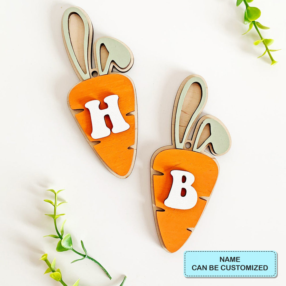 Alphabet Carrot Tag - Personalized Custom Basket Tag - Easter Gift For Family Members, Grandma, Mom