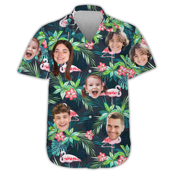 Flamingo Flower - Personalized Custom Unisex Hawaiian Shirt