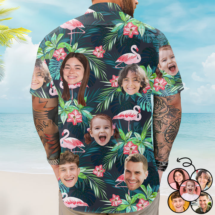 Flamingo Flower - Personalized Custom Unisex Hawaiian Shirt