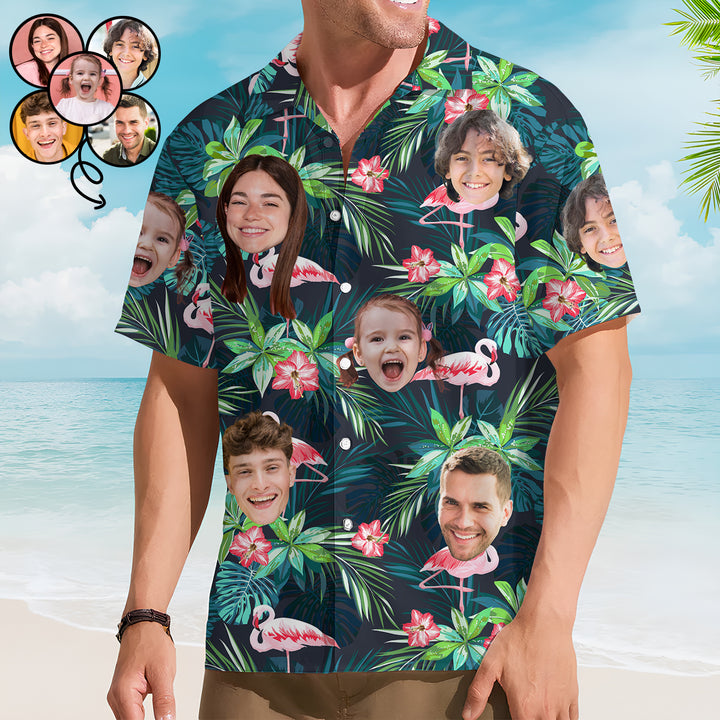 Flamingo Flower - Personalized Custom Unisex Hawaiian Shirt
