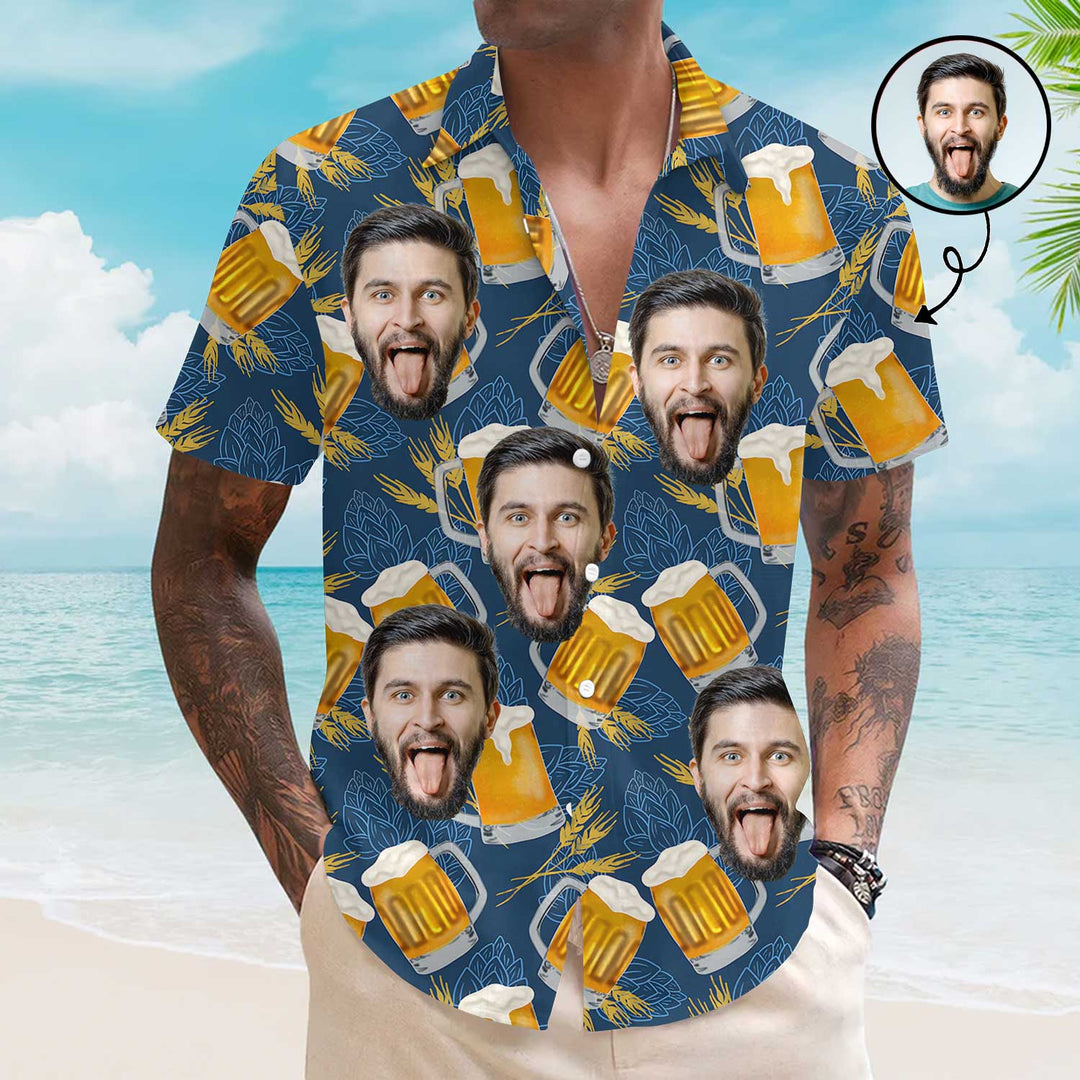 Beer Pattern - Personalized Custom Unisex Hawaiian Shirt
