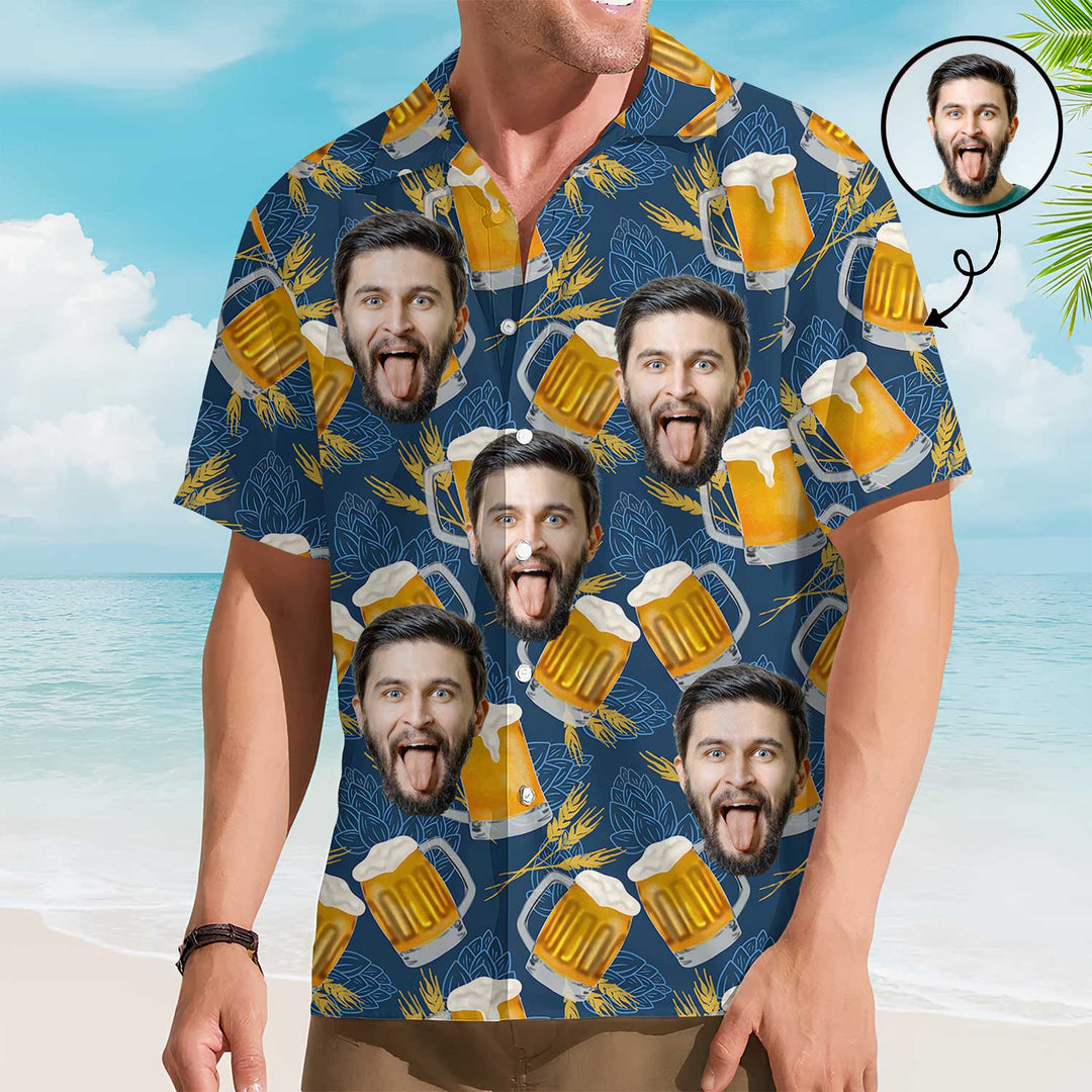Beer Pattern - Personalized Custom Unisex Hawaiian Shirt