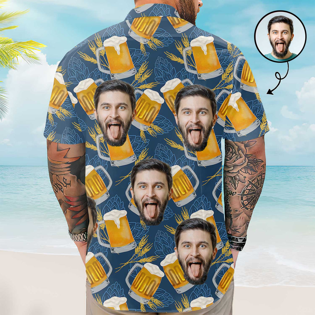Beer Pattern - Personalized Custom Unisex Hawaiian Shirt