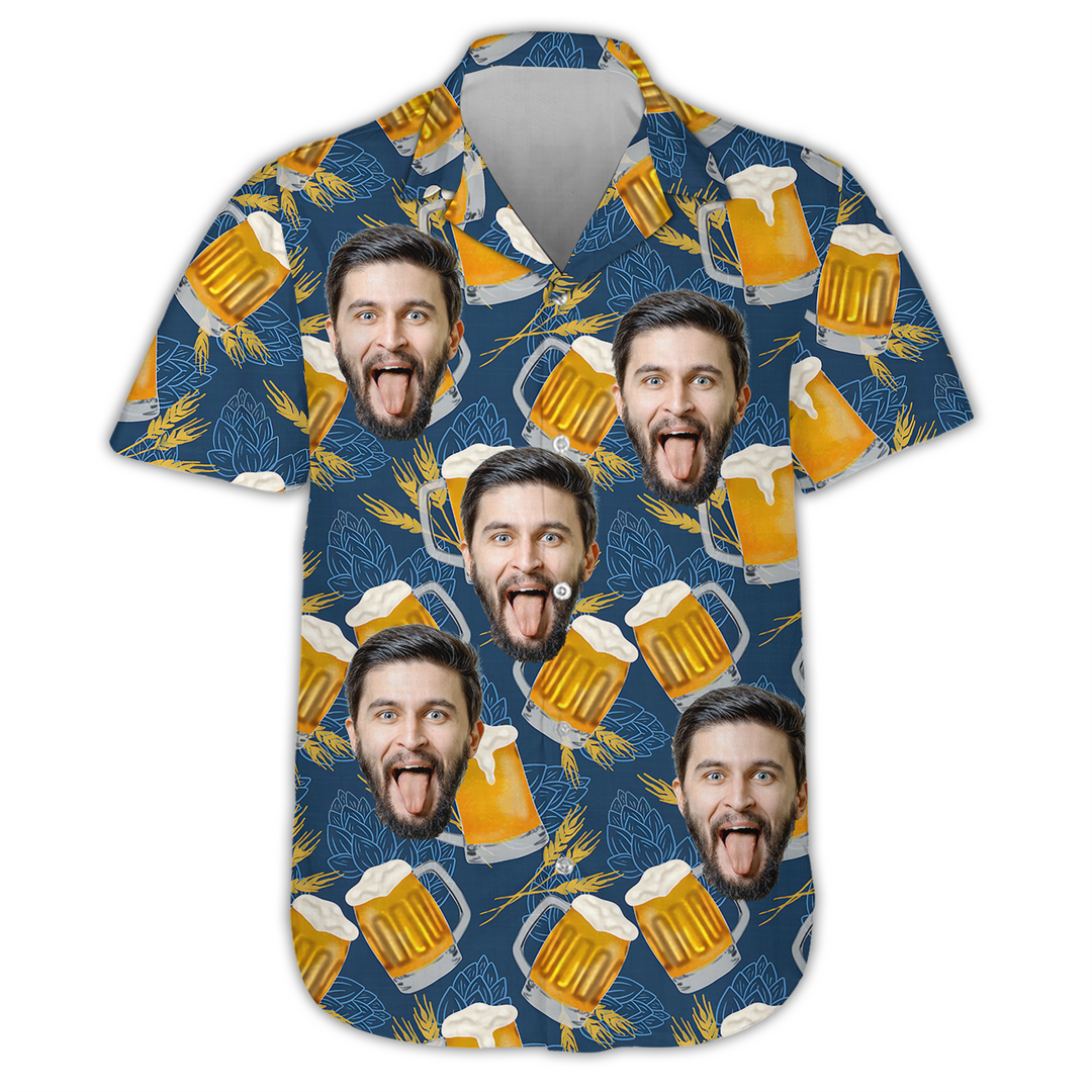 Beer Pattern - Personalized Custom Unisex Hawaiian Shirt