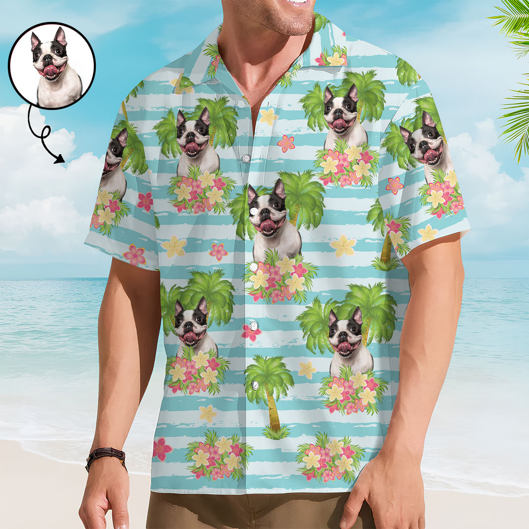 Palm Tree Face Cut Out - Personalized Custom Unisex Hawaiian Shirt