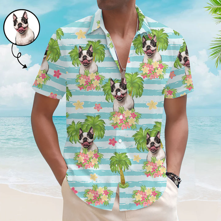 Palm Tree Face Cut Out - Personalized Custom Unisex Hawaiian Shirt