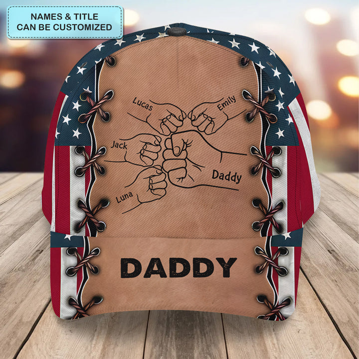 Best Dad Flag Pattern - Personalized Custom Classic Cap - Father's Day Gift For Dad