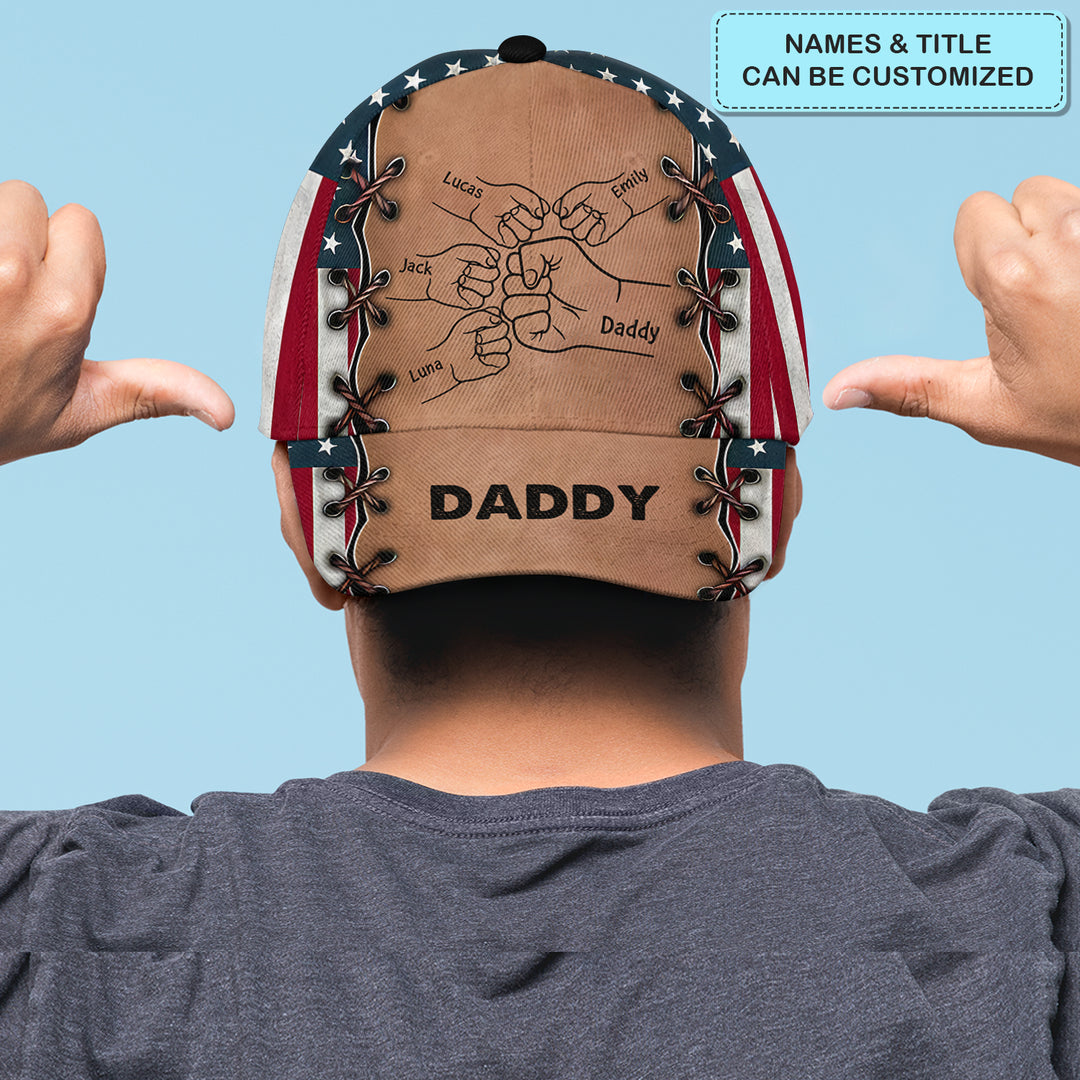 Best Dad Flag Pattern - Personalized Custom Classic Cap - Father's Day Gift For Dad