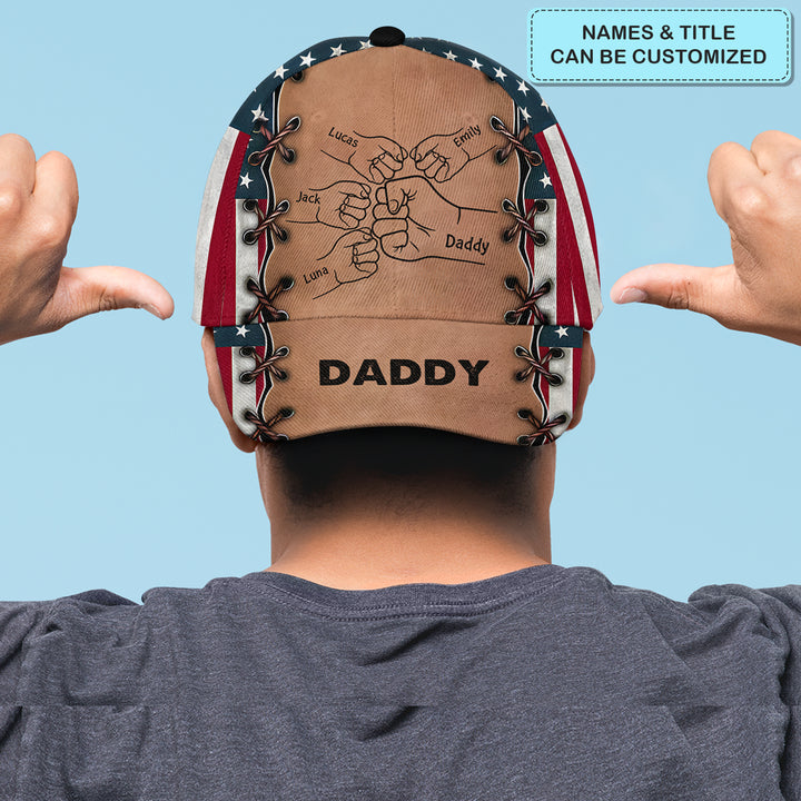 Best Dad Flag Pattern - Personalized Custom Classic Cap - Father's Day Gift For Dad