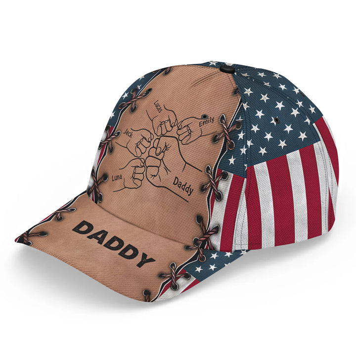 Best Dad Flag Pattern - Personalized Custom Classic Cap - Father's Day Gift For Dad