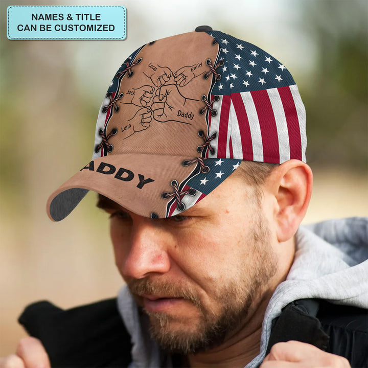 Best Dad Flag Pattern - Personalized Custom Classic Cap - Father's Day Gift For Dad