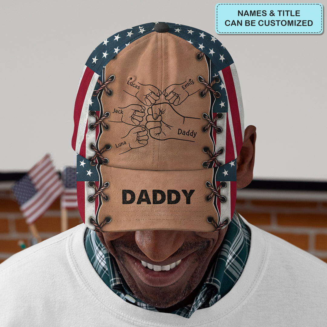 Best Dad Flag Pattern - Personalized Custom Classic Cap - Father's Day Gift For Dad