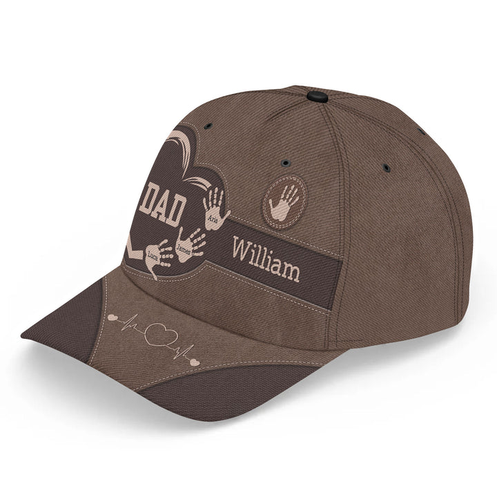 Dad Handprints - Personalized Custom Classic Cap - Father's Day Gift For Dad, Grandpa